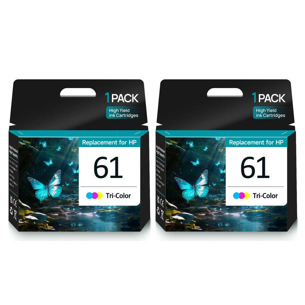 61 Tri-color Ink Catridges Compatible for HP 61 Ink Cartridges for HP Printer Ink 61 - 2 Pack