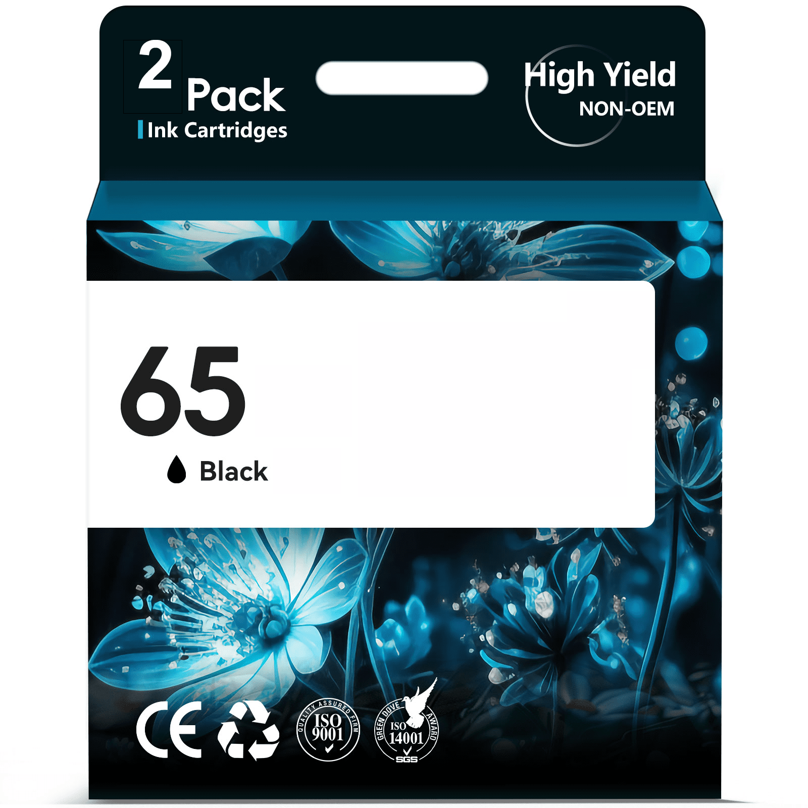 65 Black Ink Cartridges Compatible for HP 65 Ink Cartridges for Printer Ink 65 Works with HP Ink 65  Envy 5055 5052, 5000,DeskJet 3755 2600 Printer (1 Black)